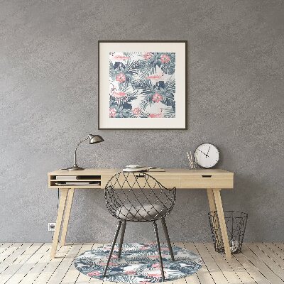 Tapete para cadeira de escritório Flamingos e pintas