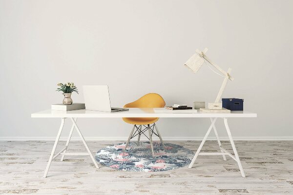Tapete para cadeira de escritório Flamingos e pintas