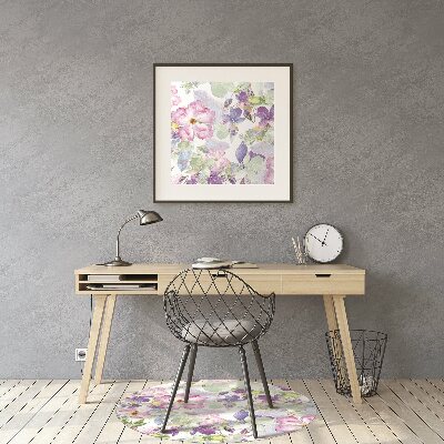 Tapete para cadeira de escritório Flores roxas