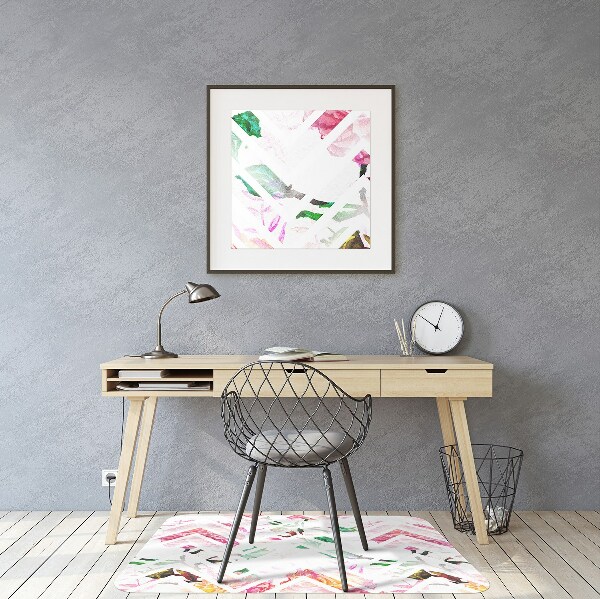 Tapete para escritório Chevron Floral
