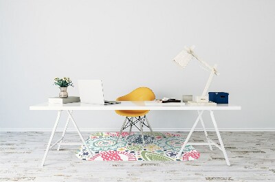 Tapete para cadeira de escritório Flores coloridas