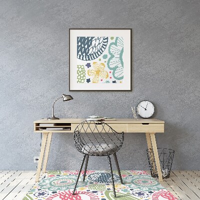 Tapete para cadeira de escritório Flores coloridas