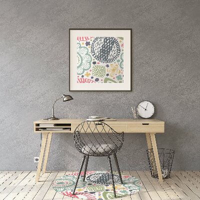 Tapete para cadeira de escritório Flores coloridas