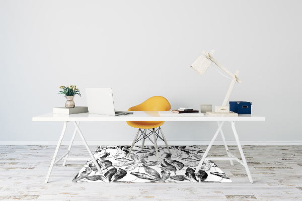 Tapete para cadeira de escritório Folhas pintadas