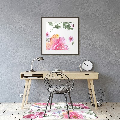 Tapete para escritório Rosas em aquarela