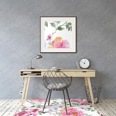 Tapete para escritório Rosas em aquarela