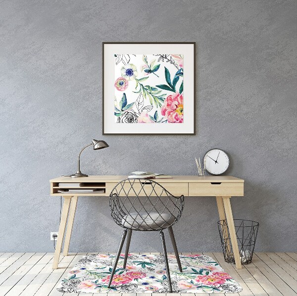 Tapete para cadeira de escritório Pintura de primavera