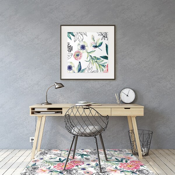 Tapete para cadeira de escritório Pintura de primavera