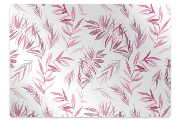 Tapete para cadeira de escritório Folhas cor de rosa
