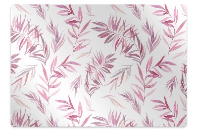 Tapete para cadeira de escritório Folhas cor de rosa