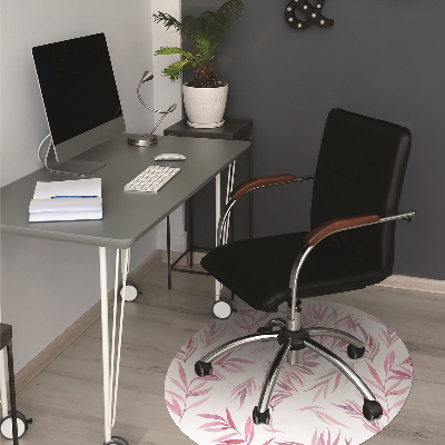 Tapete para cadeira de escritório Folhas cor de rosa