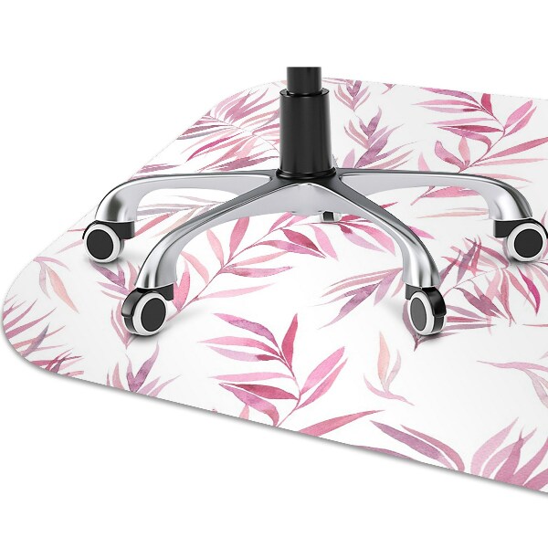 Tapete para cadeira de escritório Folhas cor de rosa
