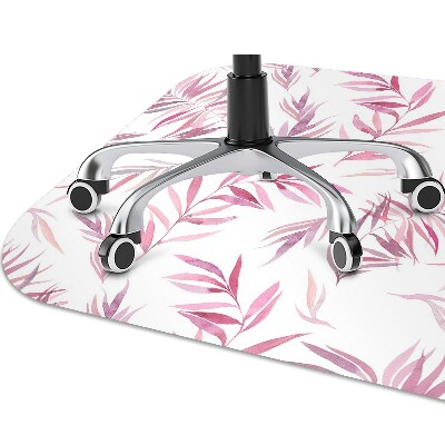 Tapete para cadeira de escritório Folhas cor de rosa
