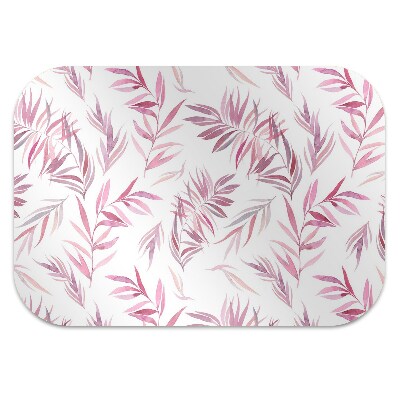 Tapete para cadeira de escritório Folhas cor de rosa