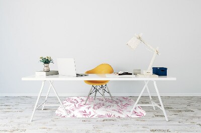 Tapete para cadeira de escritório Folhas cor de rosa