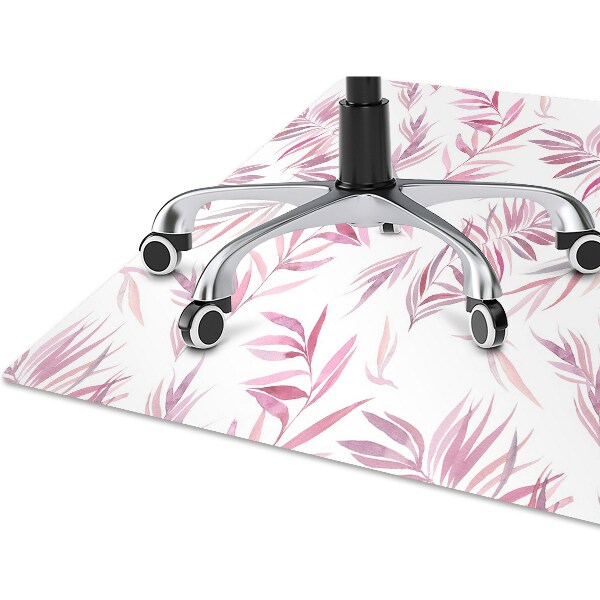 Tapete para cadeira de escritório Folhas cor de rosa