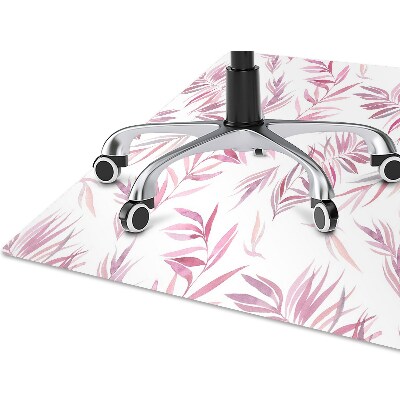 Tapete para cadeira de escritório Folhas cor de rosa