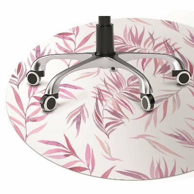 Tapete para cadeira de escritório Folhas cor de rosa