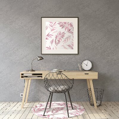 Tapete para cadeira de escritório Folhas cor de rosa