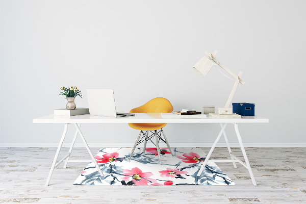 Tapete para cadeira de escritório Padrão de flores