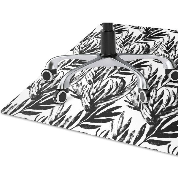 Tapete para cadeira de escritório Monstera negra