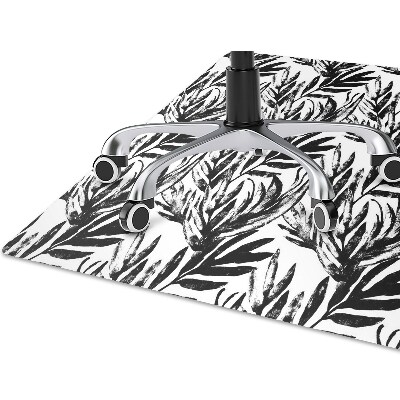 Tapete para cadeira de escritório Monstera negra