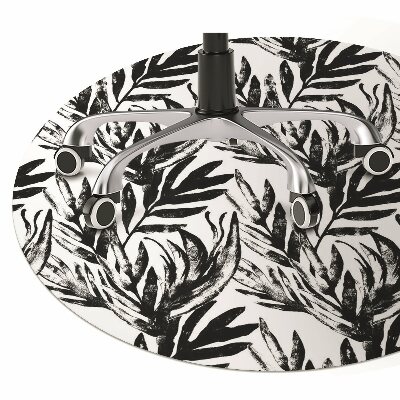 Tapete para cadeira de escritório Monstera negra