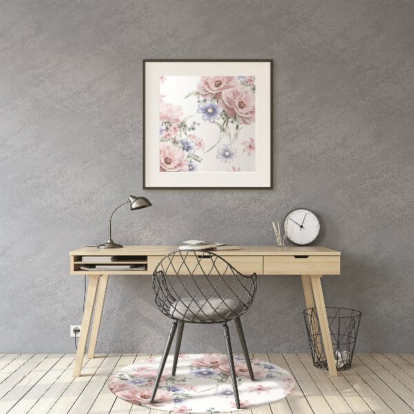 Tapete para cadeira de escritório Um buquê delicado