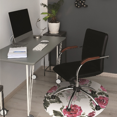 Tapete para cadeira de escritório rosas pintadas