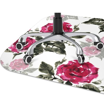 Tapete para cadeira de escritório rosas pintadas