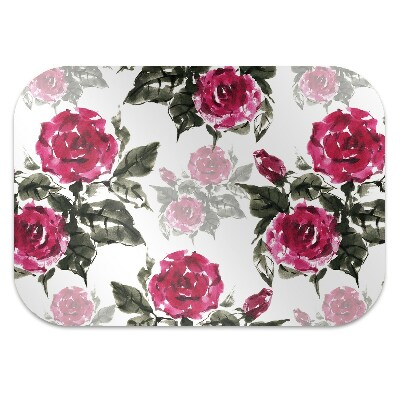 Tapete para cadeira de escritório rosas pintadas