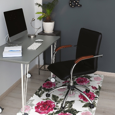 Tapete para cadeira de escritório rosas pintadas