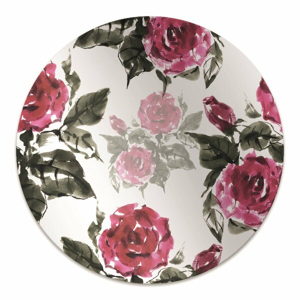 Tapete para cadeira de escritório rosas pintadas