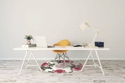 Tapete para cadeira de escritório rosas pintadas