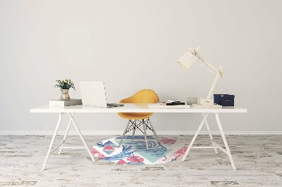 Tapete para escritório Folhas e triângulos