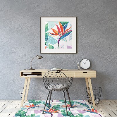 Tapete para cadeira de escritório Flora tropical