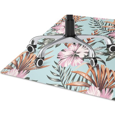 Tapete para cadeira de escritório Flores de hibisco