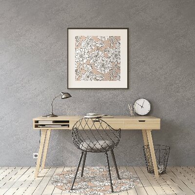 Tapete para cadeira de escritório Flores artísticas
