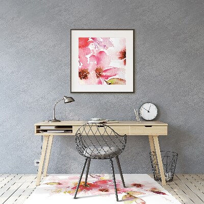 Tapete para cadeira de escritório Flores em tons pastel