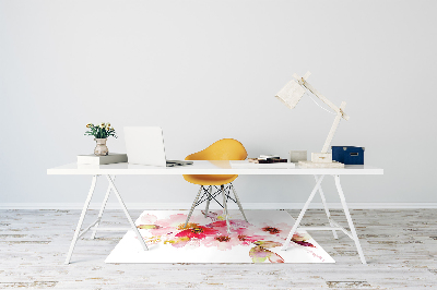 Tapete para cadeira de escritório Flores em tons pastel