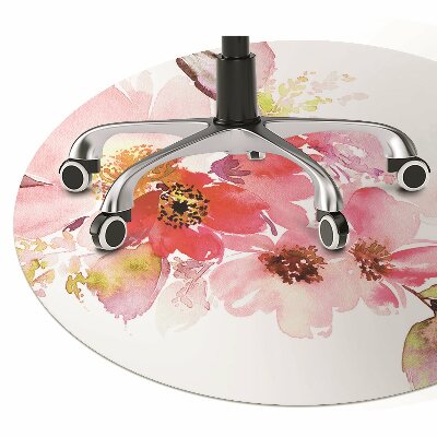 Tapete para cadeira de escritório Flores em tons pastel