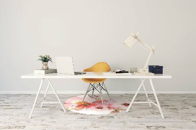 Tapete para cadeira de escritório Flores em tons pastel