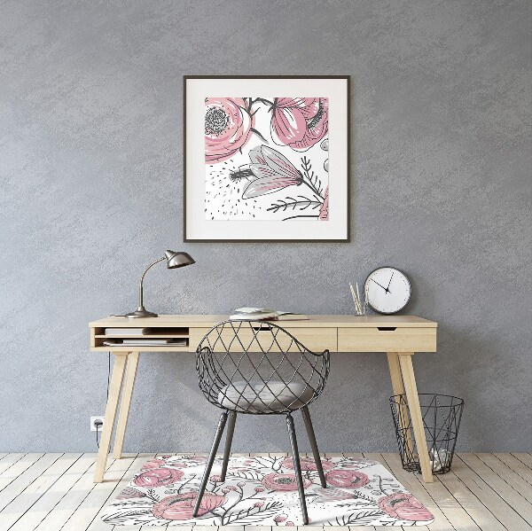 Tapete escritório Arte de rosas pastel