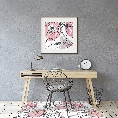 Tapete escritório Arte de rosas pastel