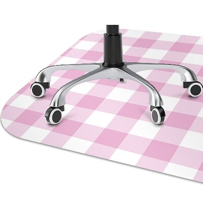 Tapete para cadeira de escritório Xadrez rosa