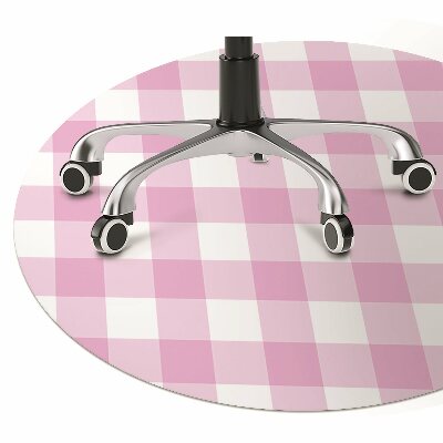 Tapete para cadeira de escritório Xadrez rosa
