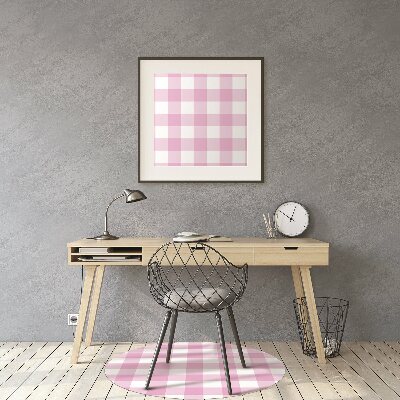Tapete para cadeira de escritório Xadrez rosa