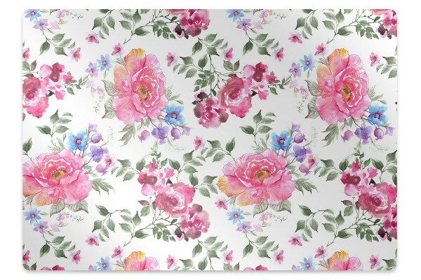 Tapete para escritório flores cor de rosa