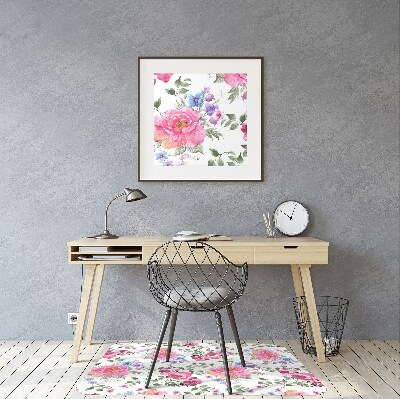 Tapete para escritório flores cor de rosa