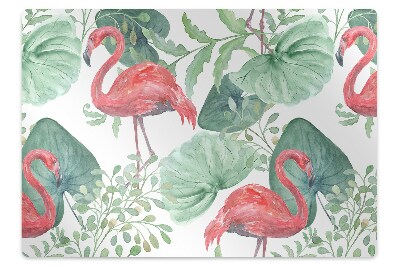 Tapete para cadeira de escritório Flamingos exóticos